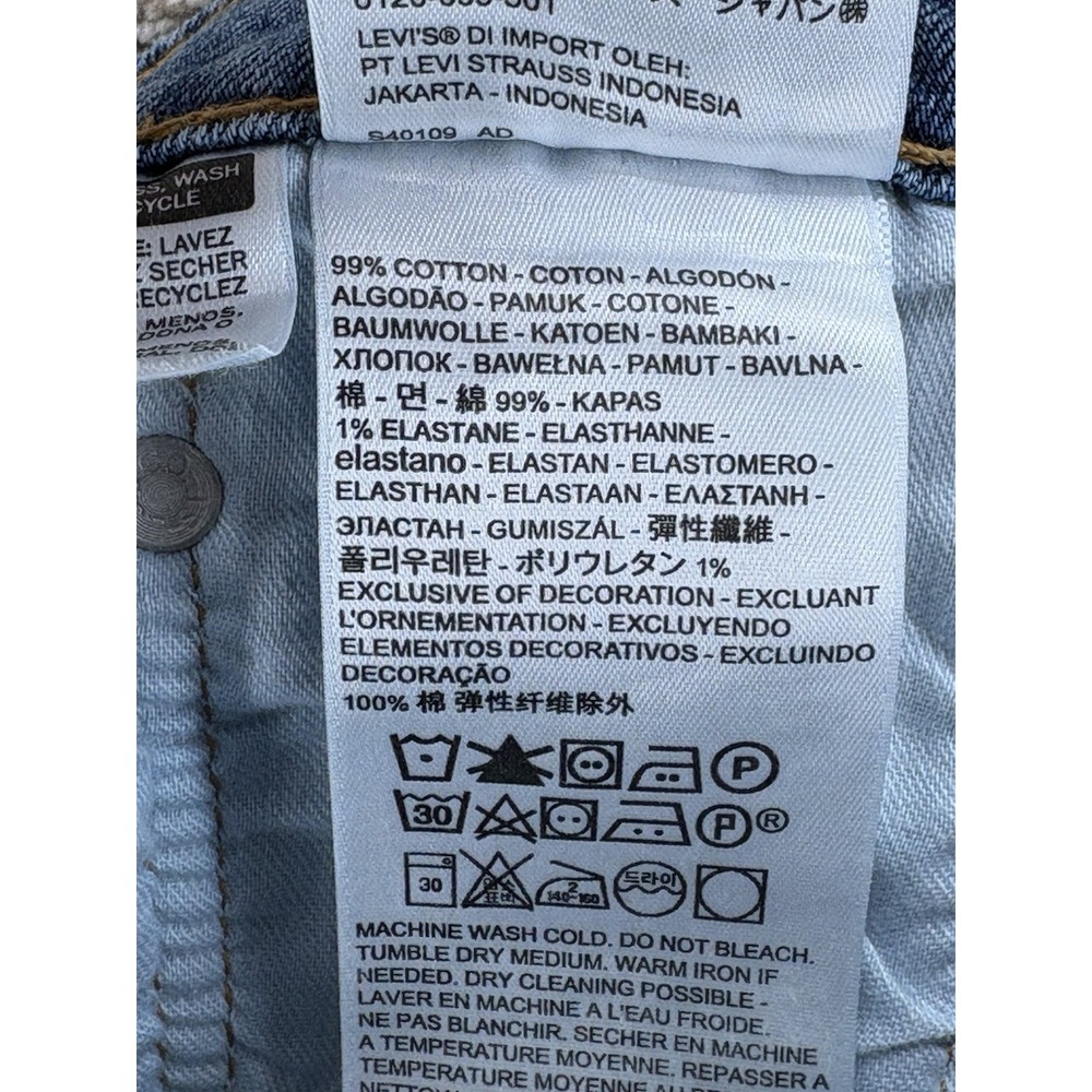 Levis 502 Jeans Men 31x32 Blue Regular Taper Thrashed Distressed Grunge‎ Skater - Picture 6 of 14